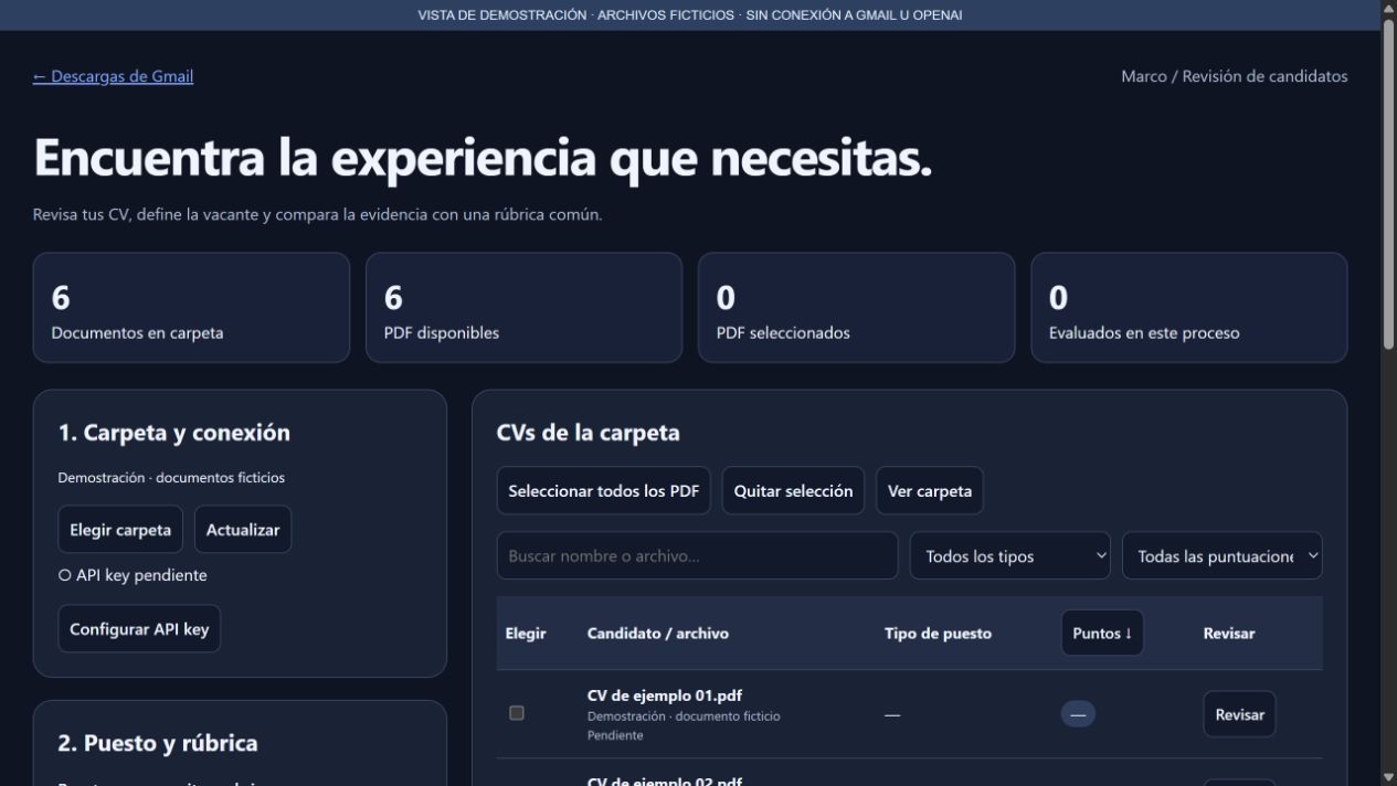 Captura de Revisión de CVs