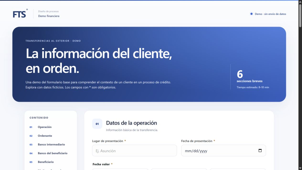 Captura de Transferencias al exterior